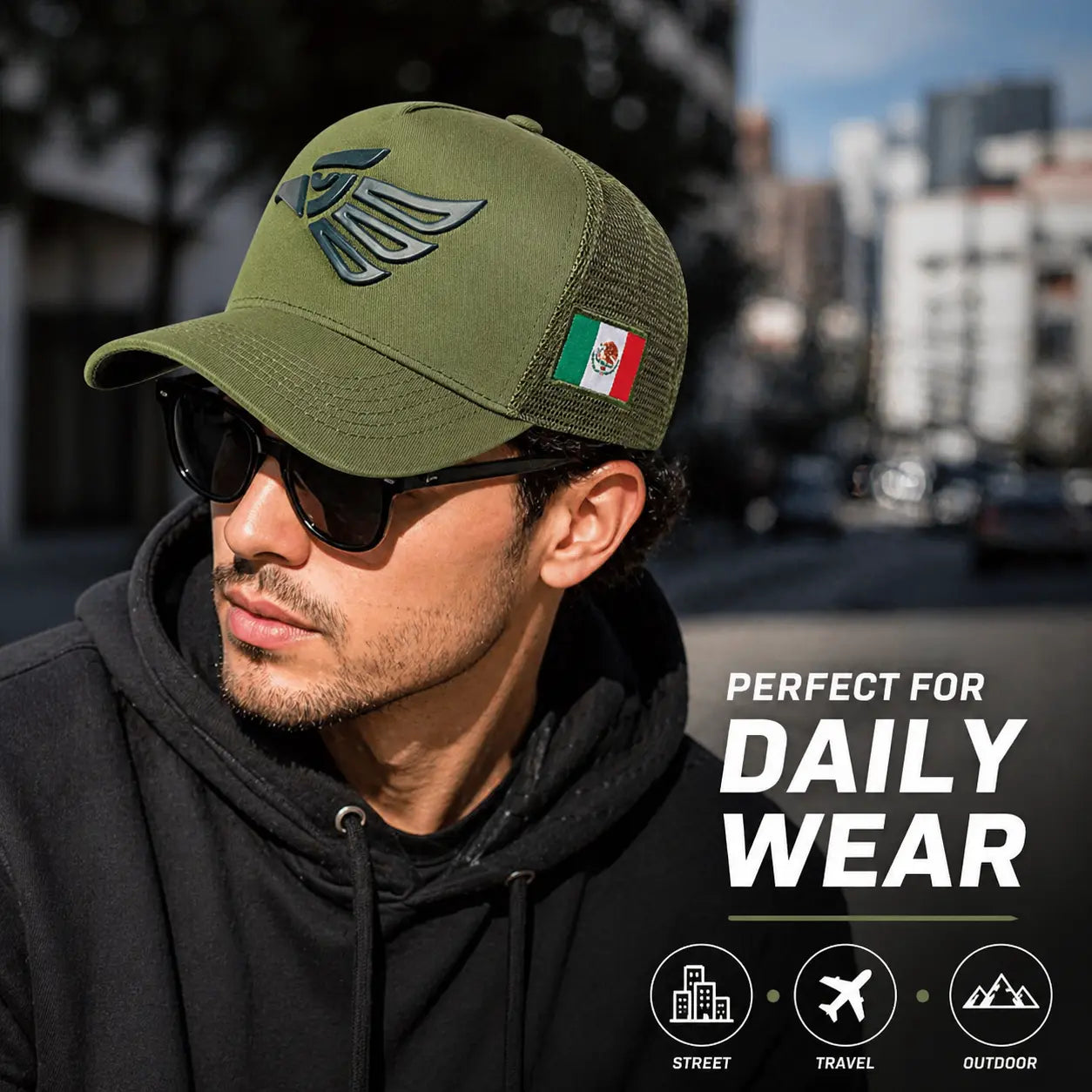 Unisex Mexican Eagle Label Baseball Net Caps