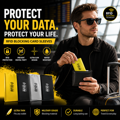 RFID Blocking Sleeves - Protect Your Cards from Electronic Theft (8-Pack)