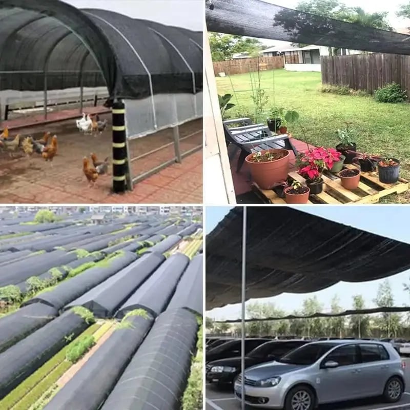 ⛅ Black 90% Blackout Fabric, 10×13ft UV Protection Shade Net with Reinforced Rivets