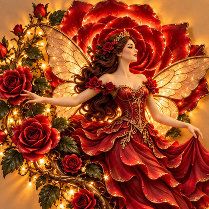 🌹🧚‍♀️Enchanted Flower Fairy Wall Light✨Cascading Floral Decor