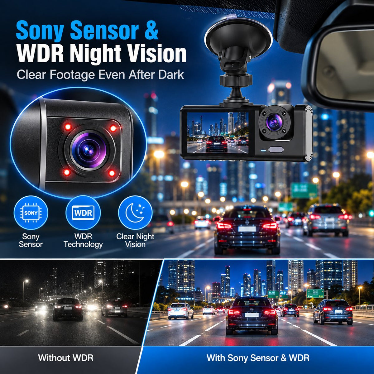 👀Upgraded 360° Protection Dash Cam 🚗 Triple-Lens 1080P Front・Cabin・Rear | WiFi Phone Link – Never Drive Blind Again! 🚗🛡️