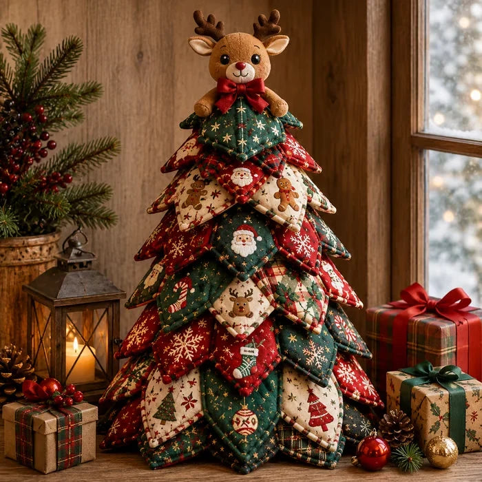 🔥Limited Time Offer 50% OFF - 🎄🧵DIY Quilted Christmas Tree Kit – Handmade Fabric Holiday Tabletop Tree Decor