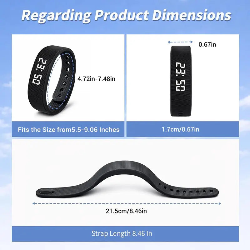 Fitness Tracker with Silent Alarm, Waterproof Band, Step Counter