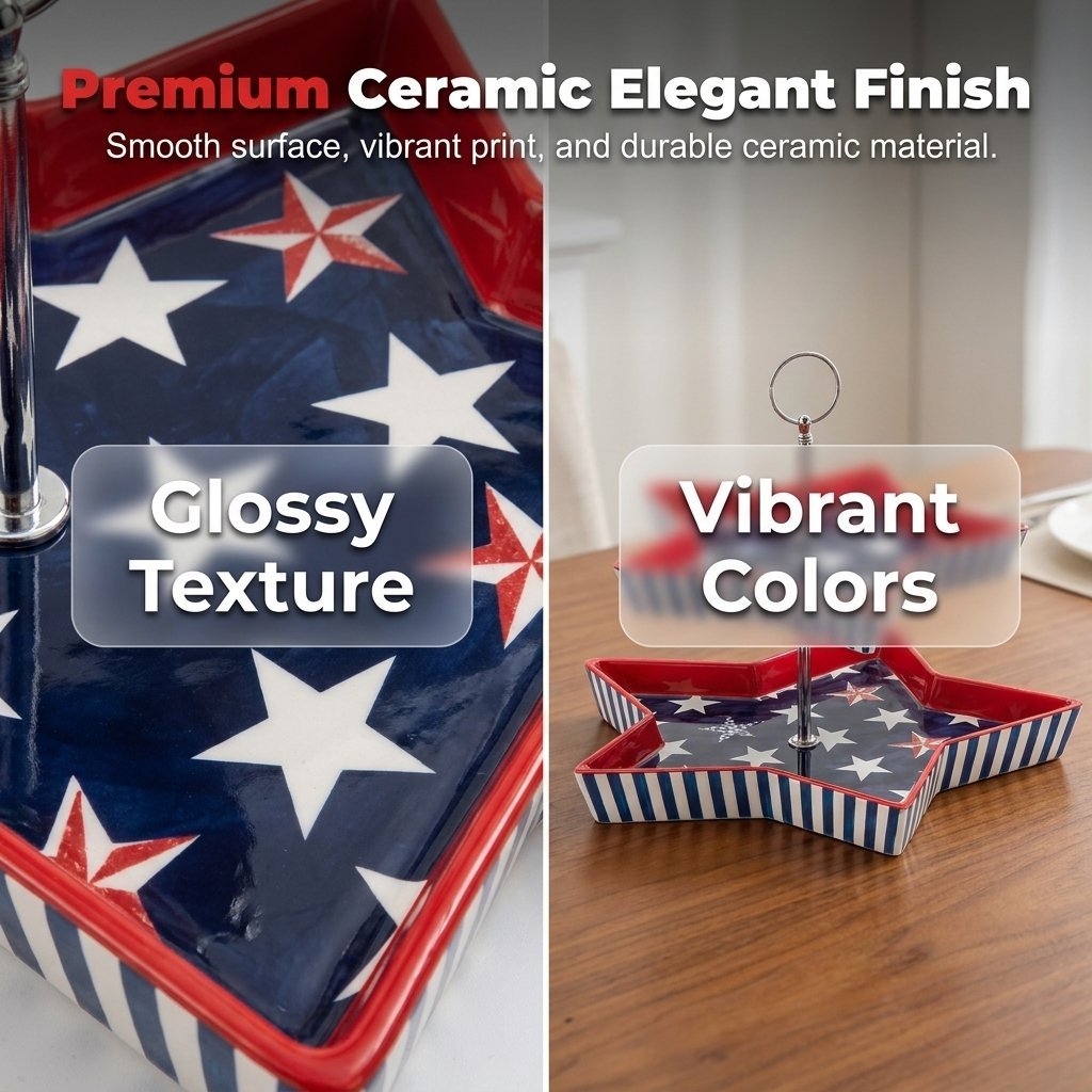 250th American Legacy Star Tray | Patriotic Two-Tier Serving Sculpture