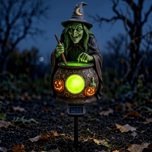 💥LAST DAY 50% OFF🏆Halloween Solar Witch Cauldron Garden Stake Light🧙✨