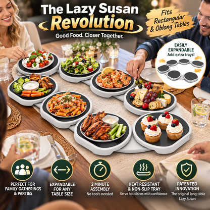 🍽️✨ Share & Spin – Expandable Lazy Susan Turntable for Dining Tables
