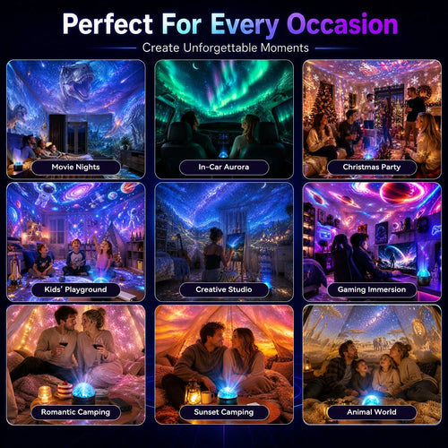 🎉🦖🎁360° Smart Holographic Starry Sky Projector