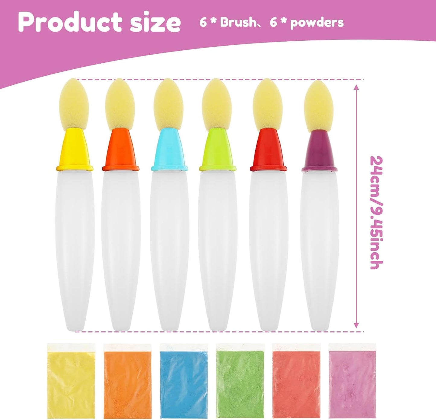 🎨 6Pcs Sidewalk Chalk Paint Brush Set