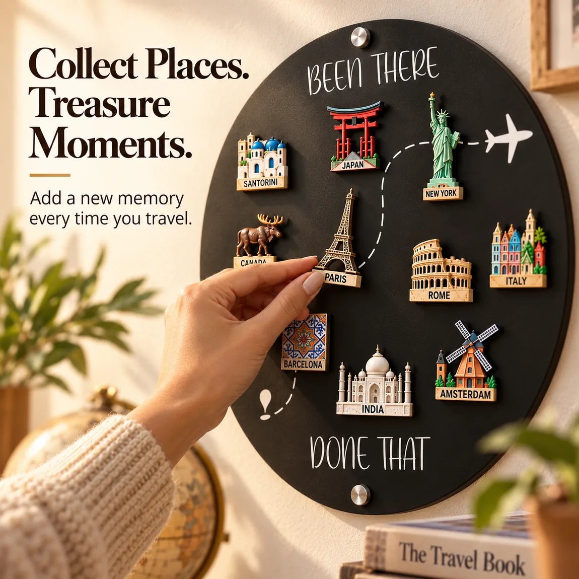 🌍✈️ Been There, Done That – Travel Magnet Display Board 🎁