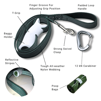 🐕‍🦺Quick-Control Dog Leash - Adjustable Traffic Leash with Reflective Design