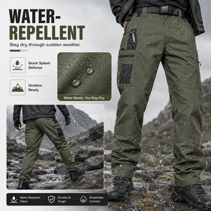 🔥Buy 2 Free Shipping👖Men's Solid Color Camouflage Printed Pocket Zipper Waterproof Tactical Work Pants