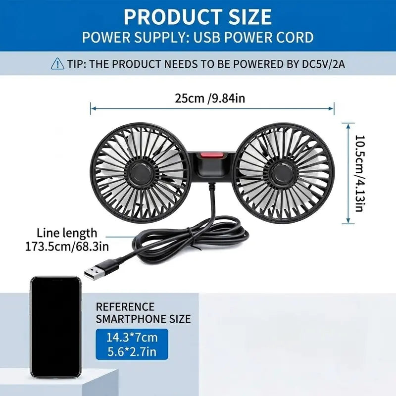 Car Seat Fan Summer Essential