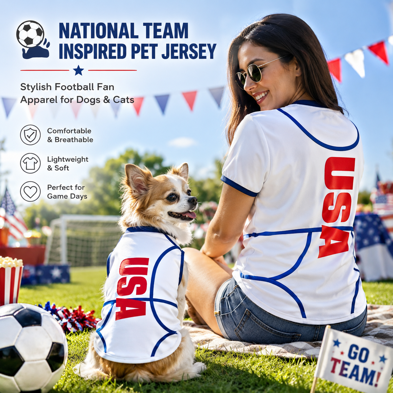 ⚽🐾 National Team Inspired Pet Jersey – Stylish Football Fan Apparel for Dogs & Cats