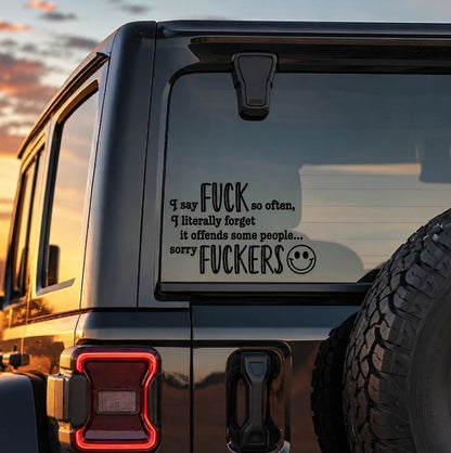 🔥Last Day 50% OFF - 😈🖤 "I Say F*ck SO OFTEN" Funny Car Decal