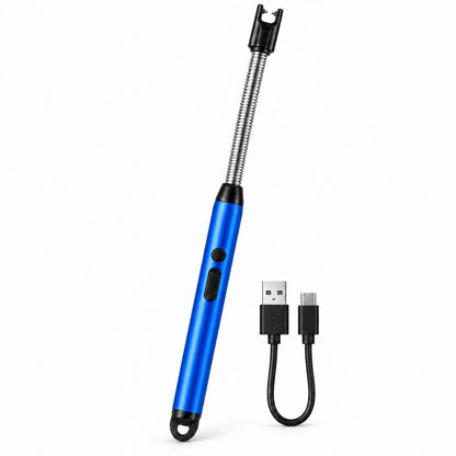 Universal 360-Degree Flexible Pulse Arc Lighter with LED Battery Indicator and Windproof Design