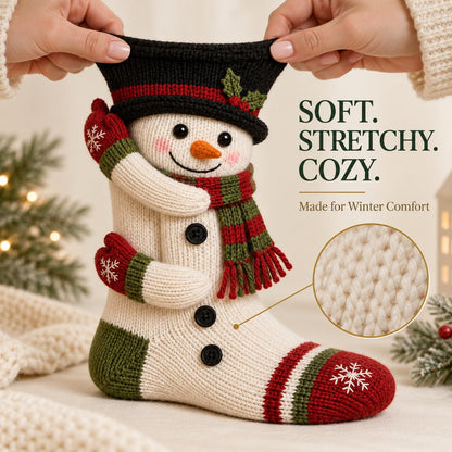 🧦3D Hugging Christmas Socks 🎅 Cute Knit Holiday Socks 5 Designs