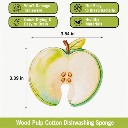 🍎 50% OFF  Fruit-Shaped Expandable Sponges – Cute Cellulose Kitchen Cleaning Set