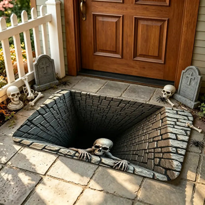 Festive 3D Visual Skull & Clown Horror Rug