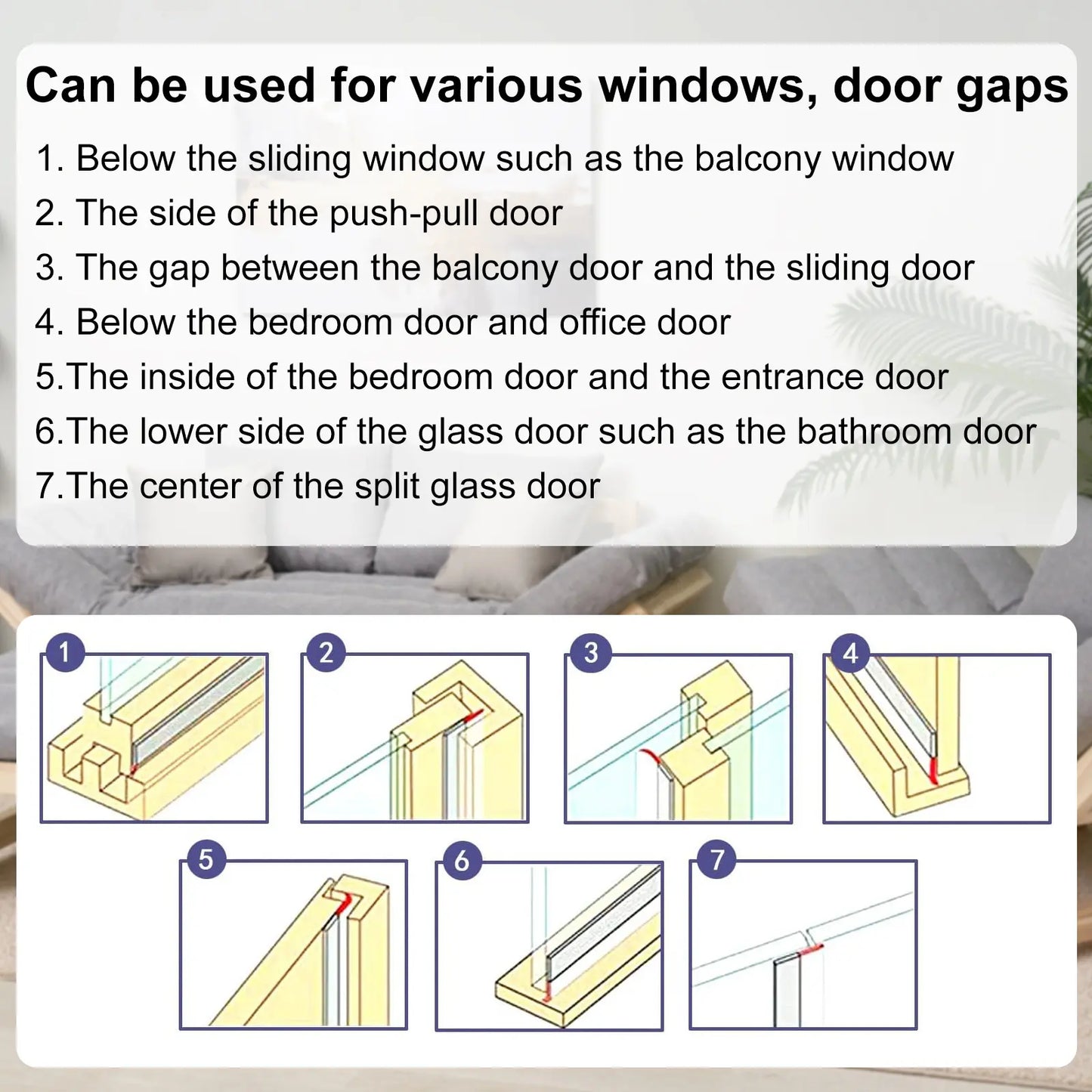Door Weather Stripping Seal – Self-Adhesive Draft Stopper for Doors & Windows