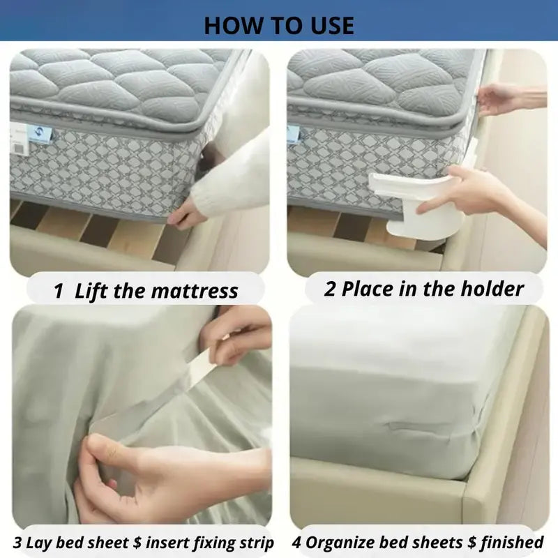 4pc Bed Sheet Holder Strips - Secure Fit for Mattress