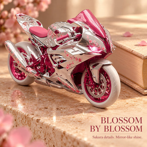 🌸 Sakura chrome Superbike -Cherry Blossom & Chrome 3DMotorcycle Concept Art