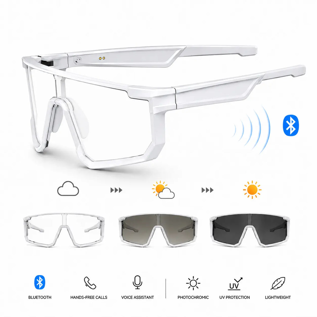 🕶️ VUB Smart Audio Glasses – Photochromic Options & Hands-Free Calls
