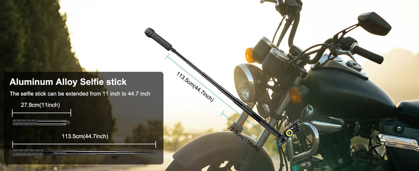 🏍📷 Motorcycle Handlebar Extendable Selfie Stick for Action Cameras