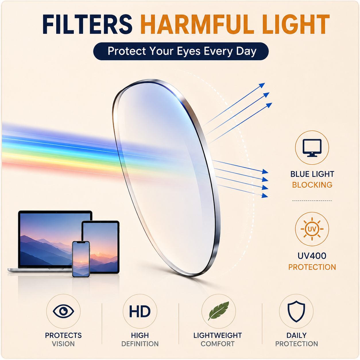 👓 Blue Light Blocking Glasses for Men & Women – Lightweight Everyday Screen Glasses