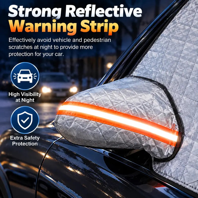 Magnetic Car Windshield Snow Cover – 3-Layer Frost & Snow Protector with Side Mirror Covers
