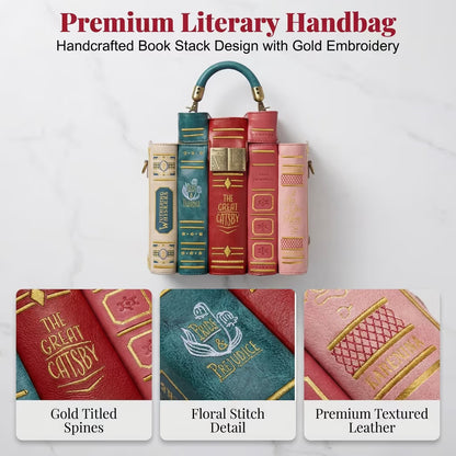 Vintage Stacked Book Novelty Handbag