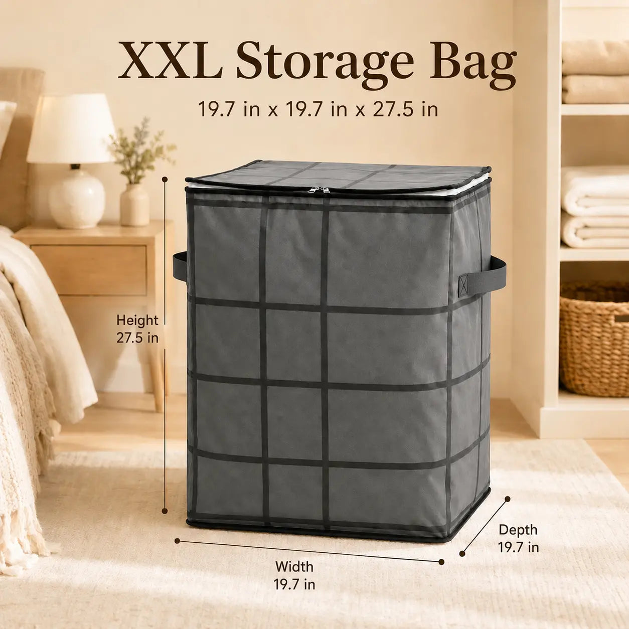 🔥 LAST DAY 50% OFF! 🏠 XXL 210L Storage Bag – Large Capacity Moving & Closet Organizer for Quilts, Bedding & Sweaters