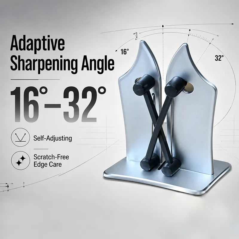 Professional Stainless Steel Knife Sharpener – Fast Sharpening for Smooth, Wavy & Micro-Tooth Blades, Adjustable 16°-32°