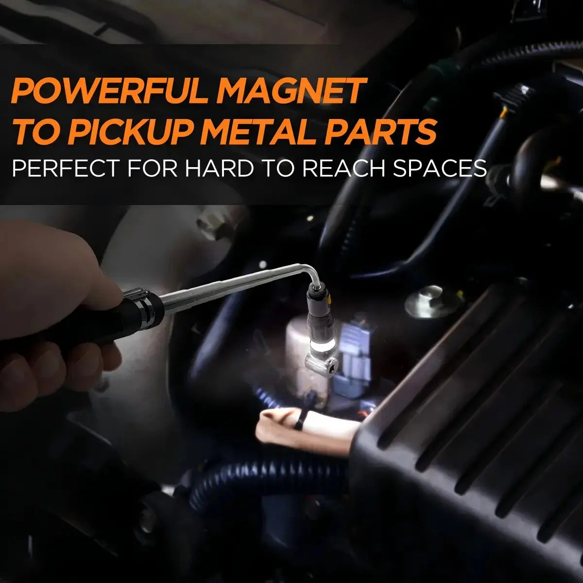 Extendable Magnetic Pickup Tool with LED Light – Telescoping Grabber for Hard-to-Reach Places