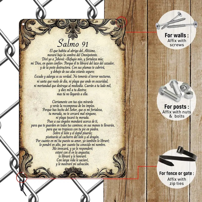 🙏 Psalm 91 Metal Wall Art | Christian Home Blessing Decor | Faith Inspired Scripture Sign