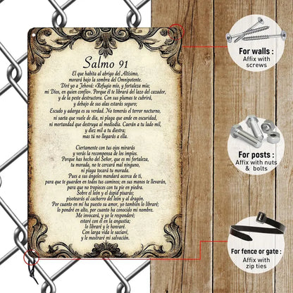 🙏 Psalm 91 Metal Wall Art | Christian Home Blessing Decor | Faith Inspired Scripture Sign