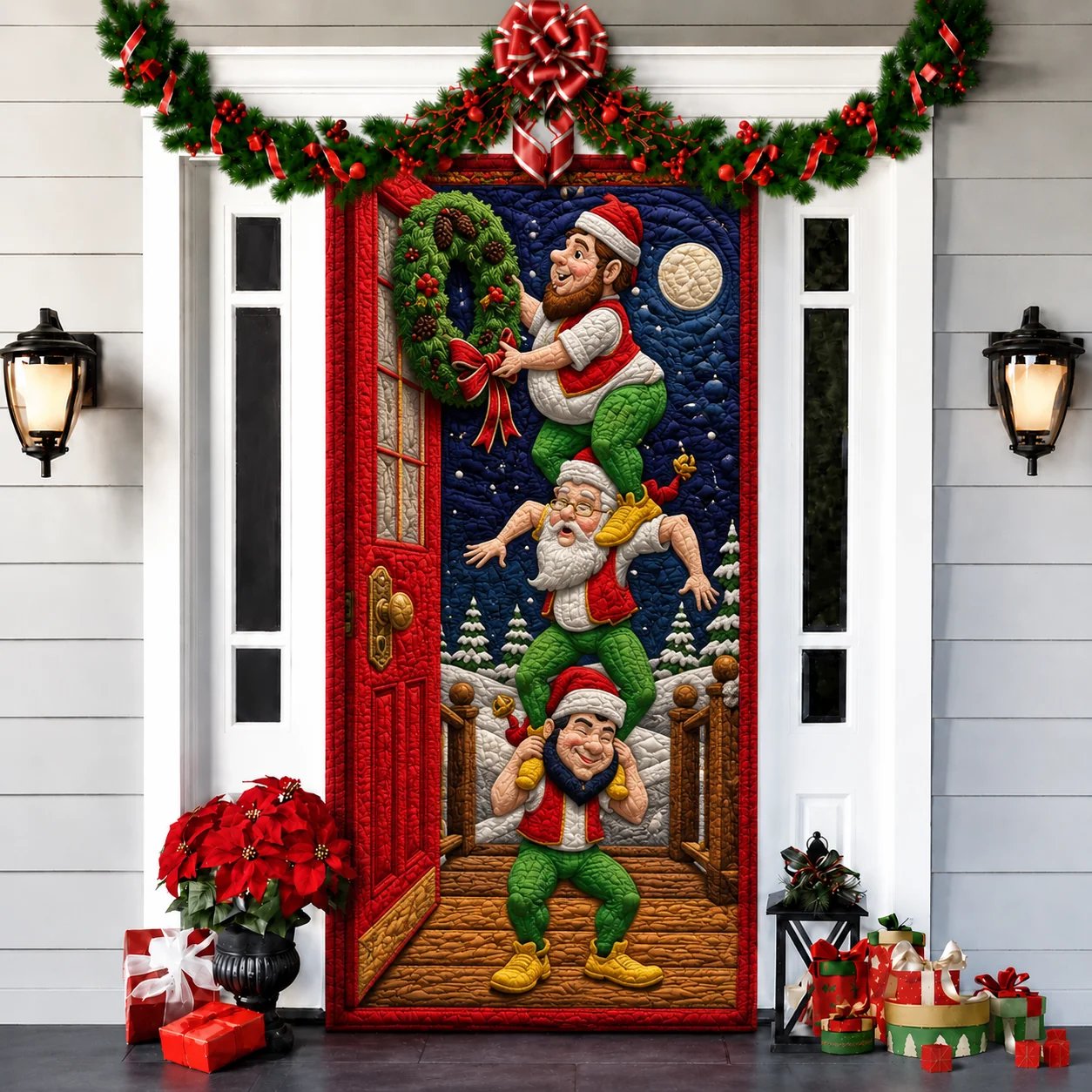 🎉🔥Last day with huge discounts!🌟2026 3D Christmas front door decoration