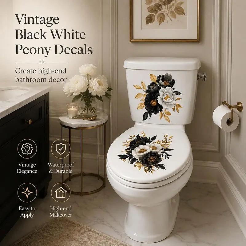 3 Piece Bathroom Toilet Sticker Set