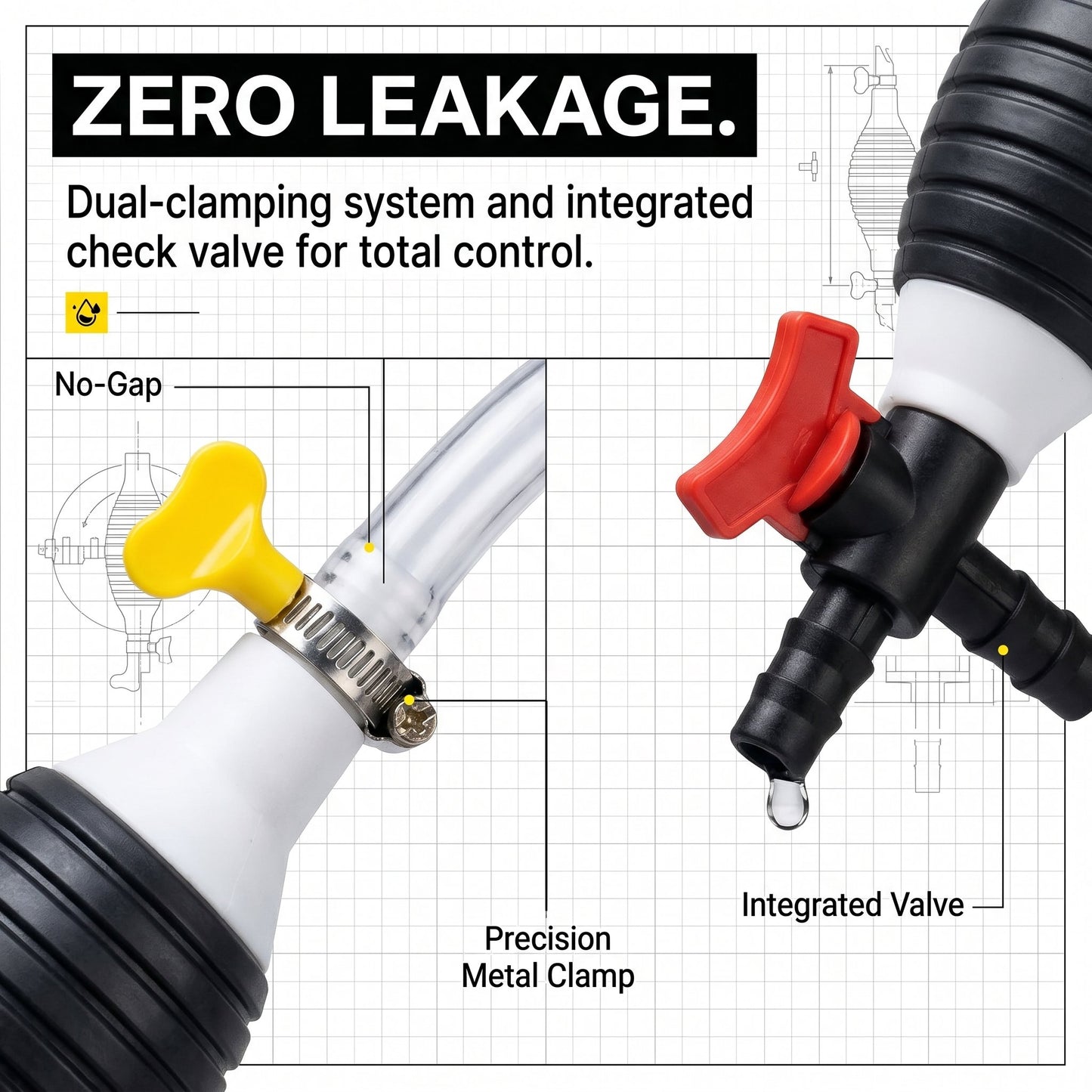 🚗💨Premium 2M (6.56ft) Siphon Hand Pump with Shut-off Valve – Multi-Purpose Fuel Transfer Pump for Cars, Motorcycles & Household Liquids