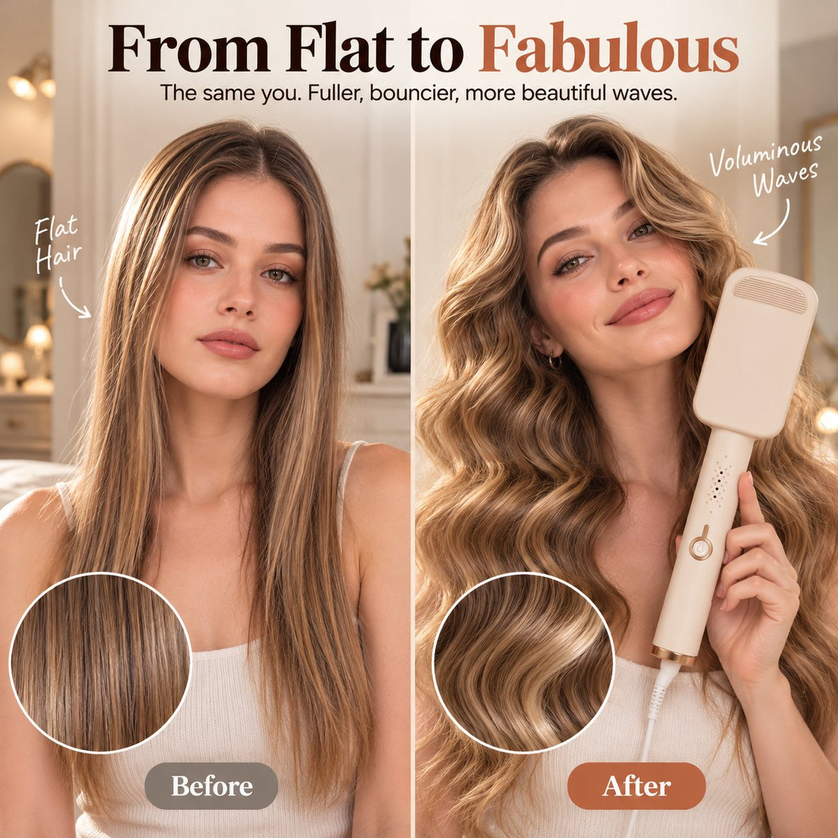 ✨ 32mm Wavy Hair Curler - Ceramic Automatic Beach Wave Iron 🌊