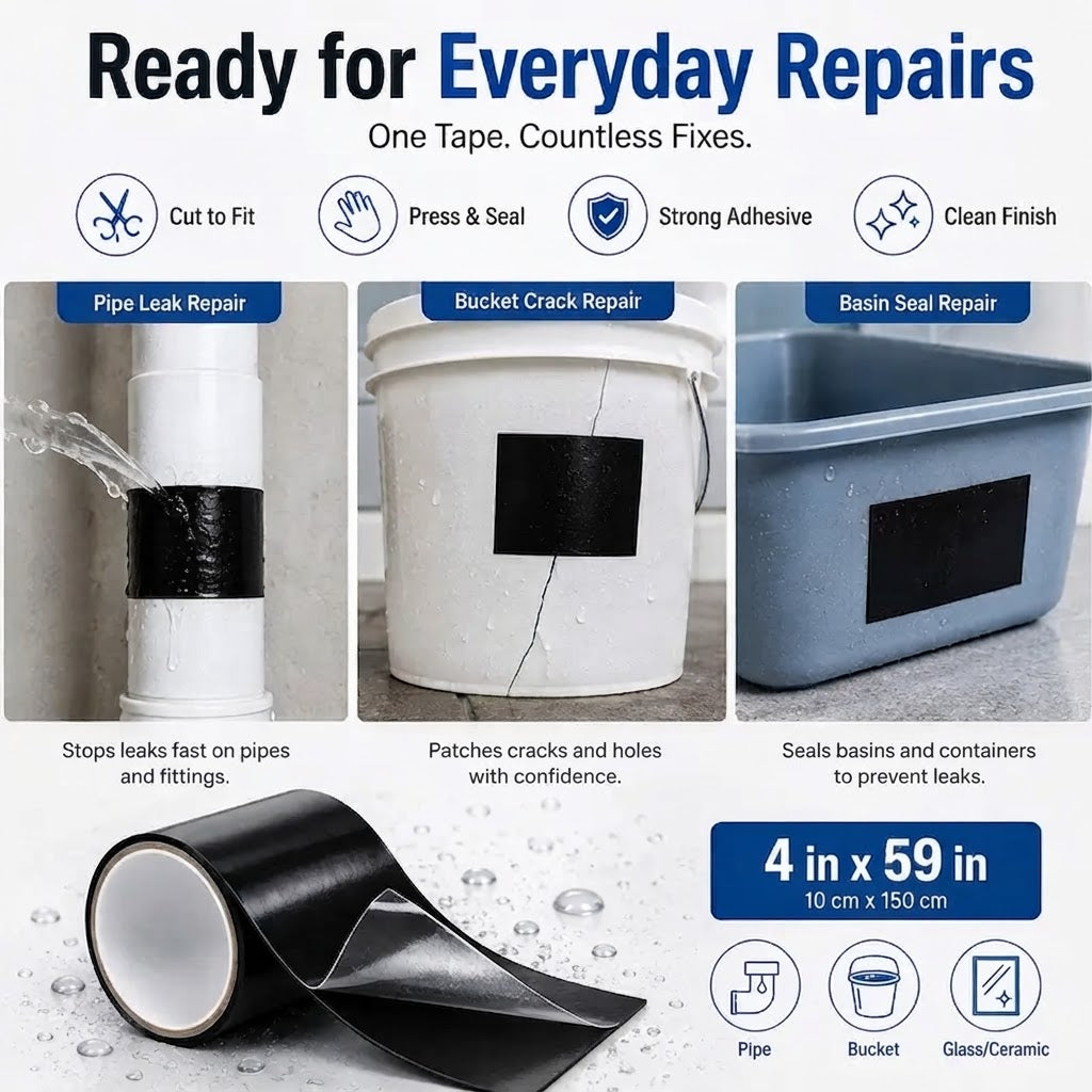 ✨Heavy-Duty Waterproof Seal Repair Tape – Strong Adhesive Leak Patch for Roof & RV