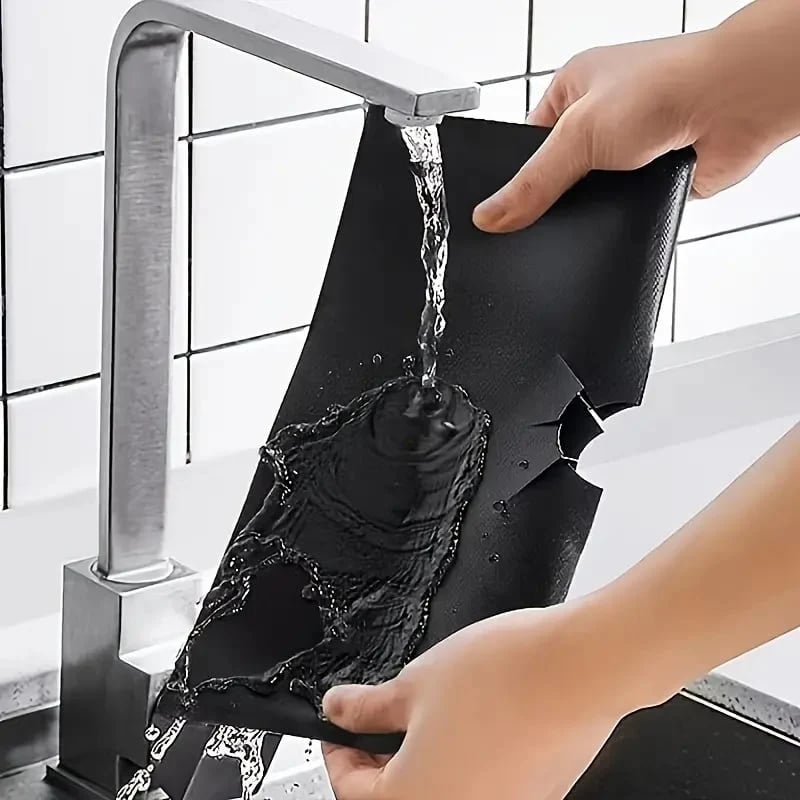 ♻️ Reusable Gas Stove Burner Liners – Cut-to-Fit Stove Protector Mats