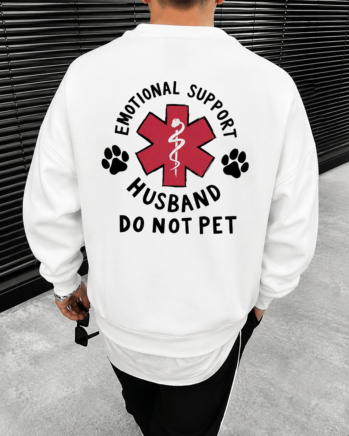 Emotional Support Husband Shirt, Funny Do Not Pet Medical Symbol T Shirt For Spouses