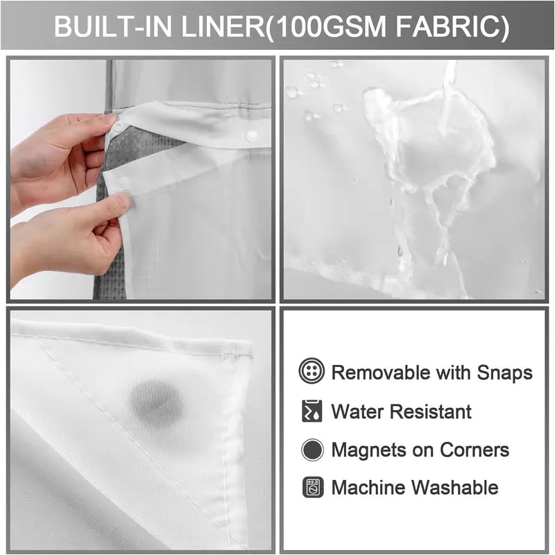 No Hook Shower Curtain