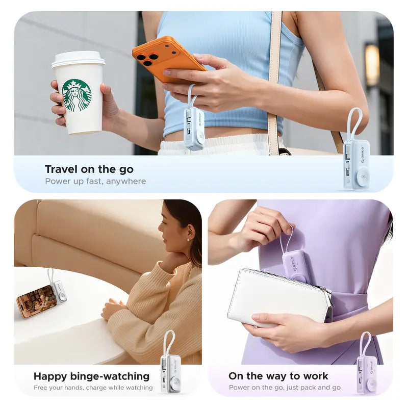 3-in-1 Folding Chargeable Portable Power Bank