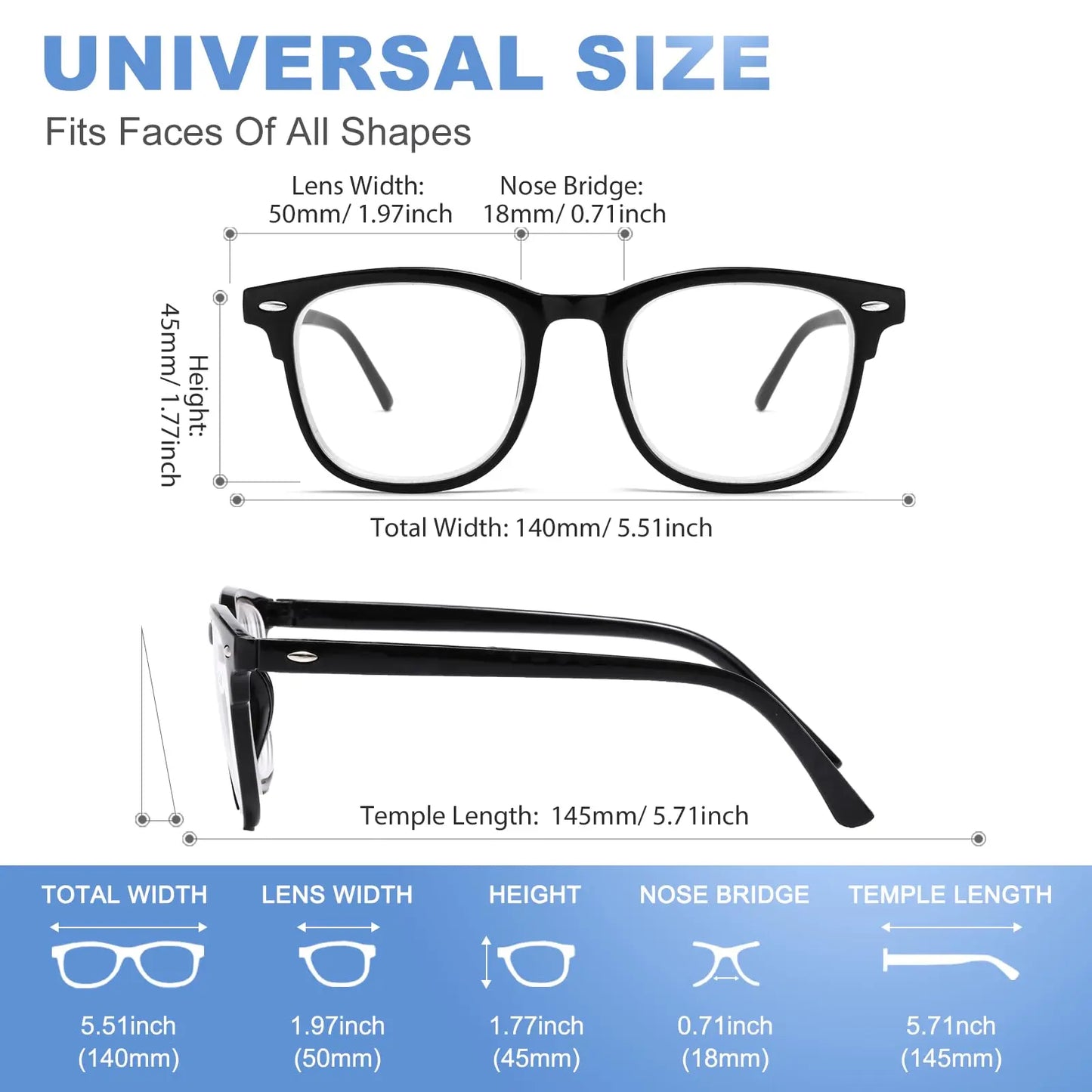 2026 New 1/2 Pack Blue Light Eyeglasses for Men & Women