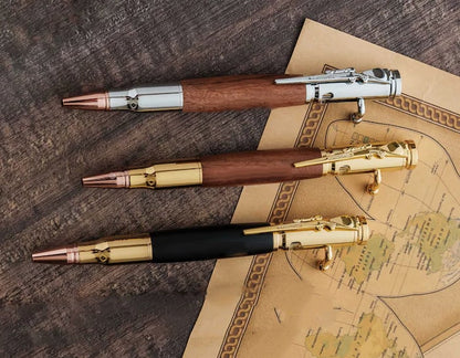 🖊100% Handmade Bolt Action Wooden Bullet Pen | Crafted From Real Wood & Bullet Casing