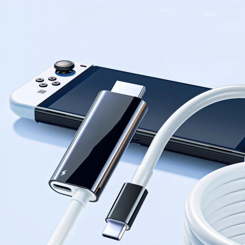 🎮 2M USB-C to HDMI Cable – 4K Display & 100W PD Charging for Switch, Phones, Tablets & Laptops