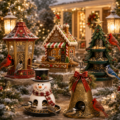 🎄 Christmas Bird Feeder Collection – Festive Hanging Garden Feeders for Wild Birds