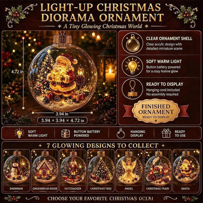 🎅Christmas Early Bird Sale🔥LAST DAY 50% OFF - 🎄Glowing Christmas Diorama Ornament – A Tiny Winter World in Your Hands