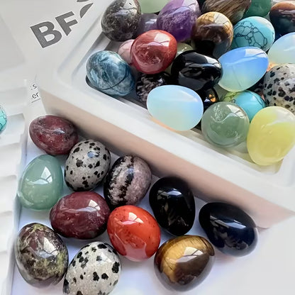 🌈 10Pcs Easter Egg Stones | Crystal Polished Gemstone Eggs | DIY Home Decor Accents | Unique Birthday & Holiday Gifts for Family 🎁✨